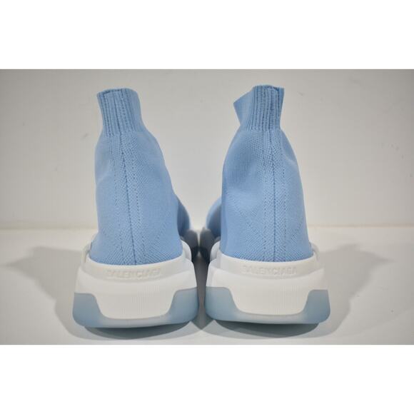 Balenciaga Mens Speed 2.0 Sock Blue White High Top Knit Trainer Sneaker 45 12 - Picture 9 of 10